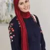 Hijab Sans Épingles Bordeaux