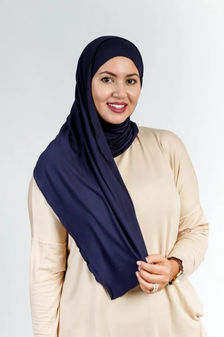 Pinless Hijab Navy Blue