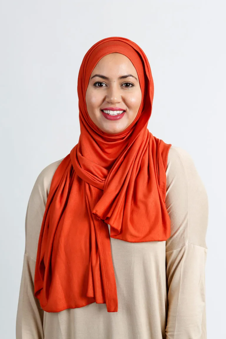 Pinless Hijab orange