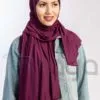 Foulard viscose coton aubergine