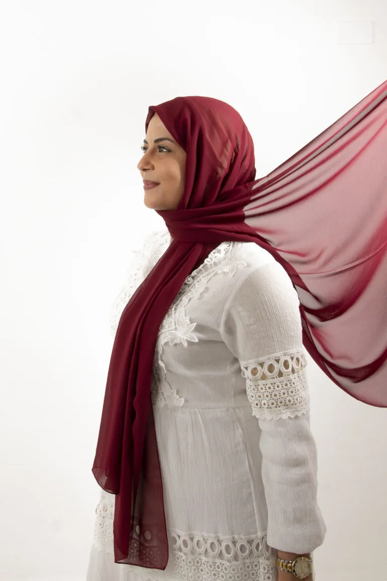 foulard crêpe bordeaux