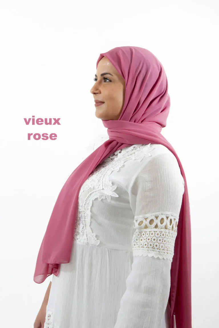 foulard crêpe vieux rose