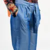 Pantalon Large Jean Femme Bleu