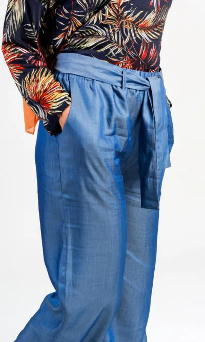 Pantalon Large Jean - Bleu