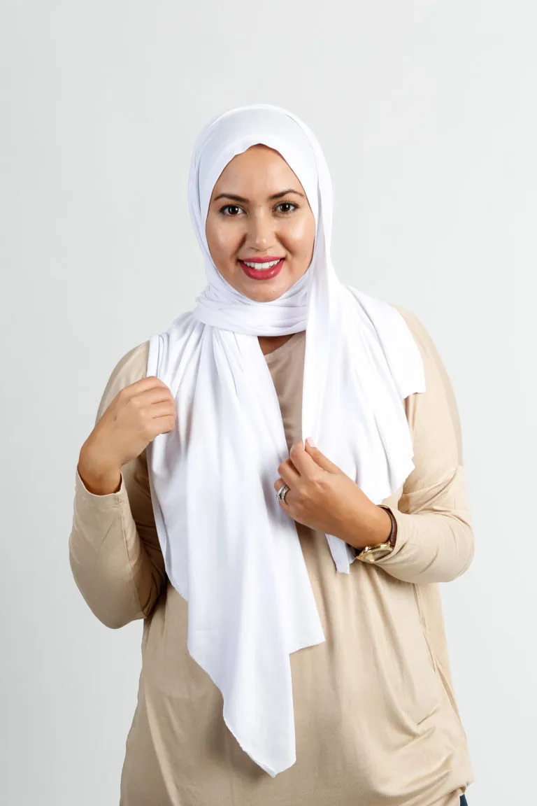Hijab Jersey Cotton White