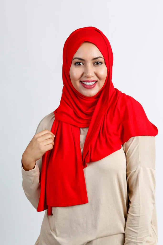 Foulard Jersey Cotton Rouge MAYA SQUARE
