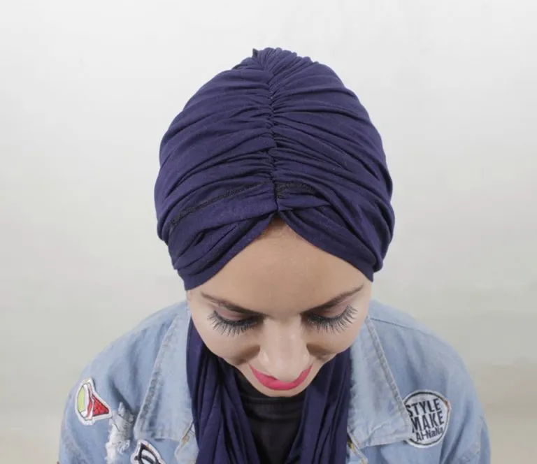 Foulard Turban Bleu Marine