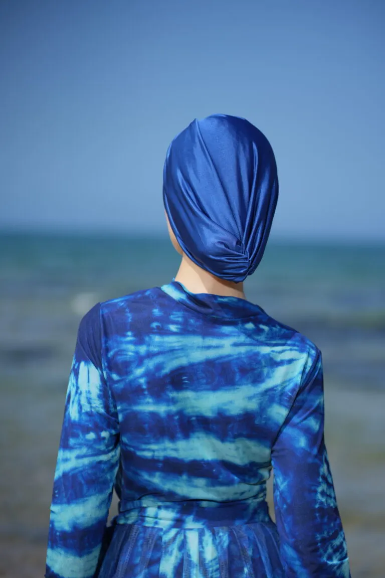 turban de natation bleu