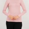 pull coton manches longues rose