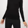 pull maches longues col rond noir - basique