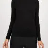 pull maches longues col rond noir - basique