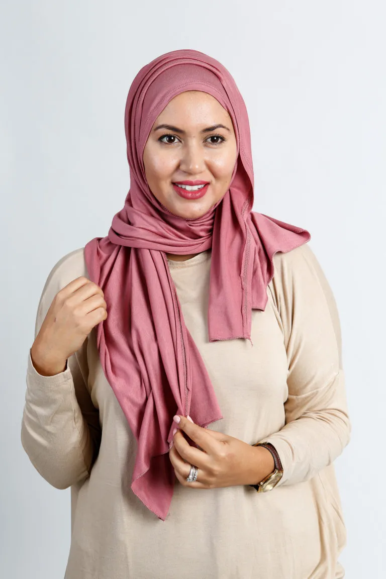 Hijab Jersey Cotton Old Pink