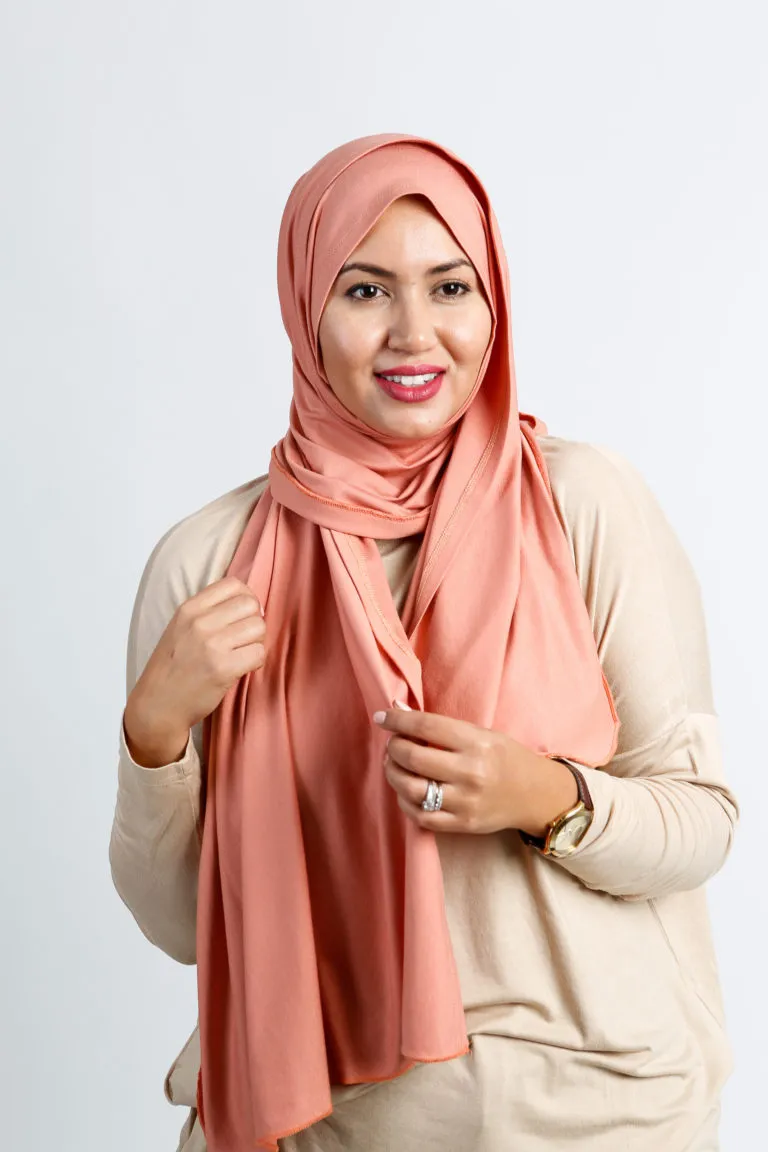 Hijab Jersey Cotton Peach