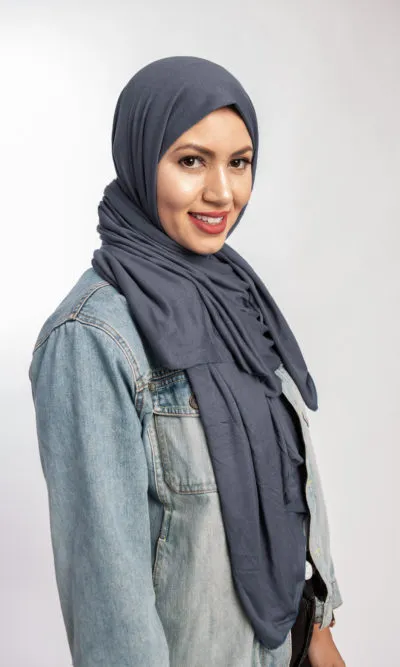 Hijab Jersey Cotton Slate Gray