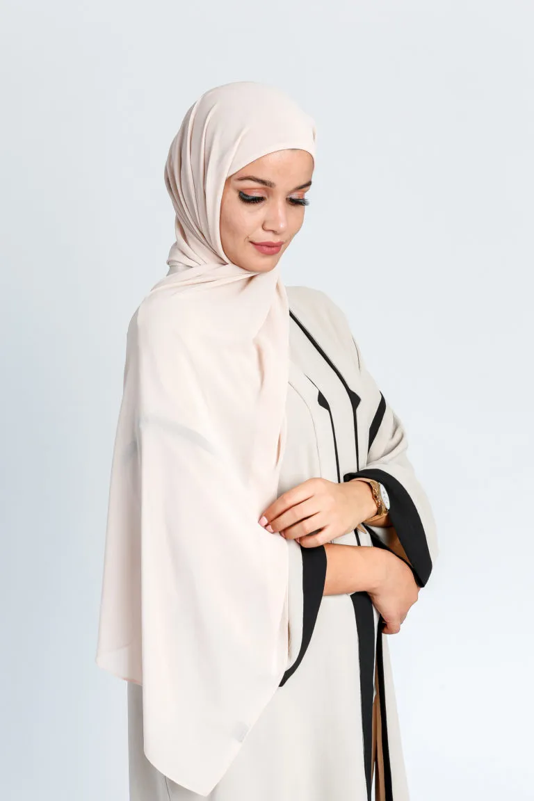Foulard Avec Bonnet intégré Beige Instant Hijab