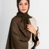Military Green Scarf With Cap Integrated Instant Hijab