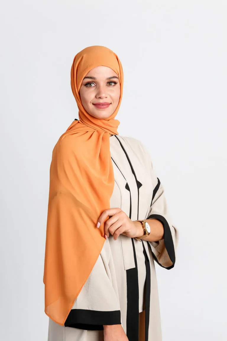 Foulard Avec Bonnet intégré Orange Instant Hijab