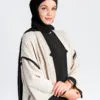 Black Scarf With Cap Integrated Instant Hijab