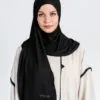 Premium Jersey Hijab Black Wrap & Go