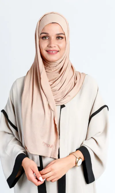 Hijab à Enfiler Jersey Beige Wrap & Go