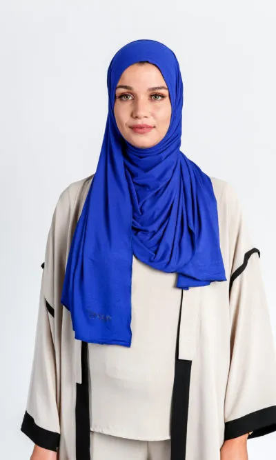 Hijab à Enfiler Jersey Bleu Bic Wrap & Go