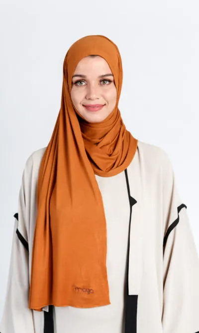 Premium Jersey Hijab Cinnamon Wrap & Go