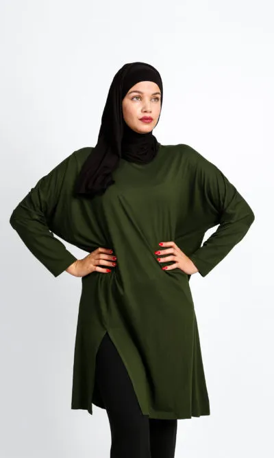 Military Green Long Oversized Sweater