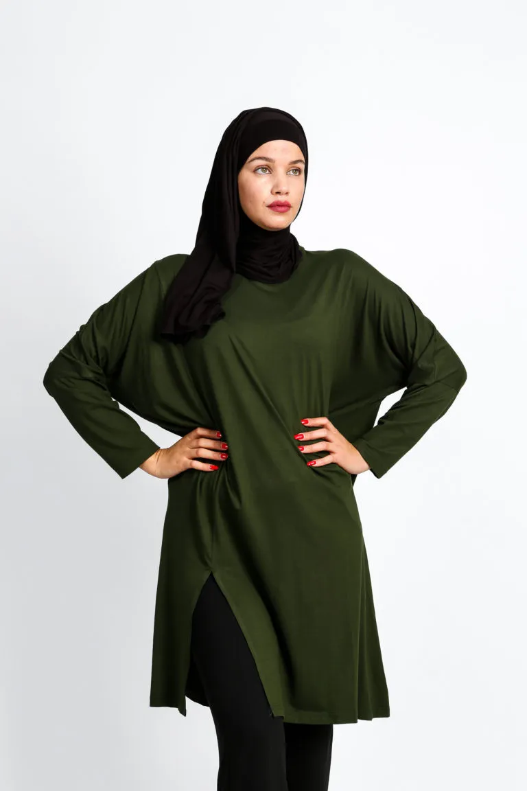 Long Pull Ample Vert Militaire