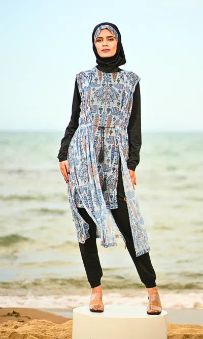 Burkini Noir Maillot de Bain Femme Voilée Soline