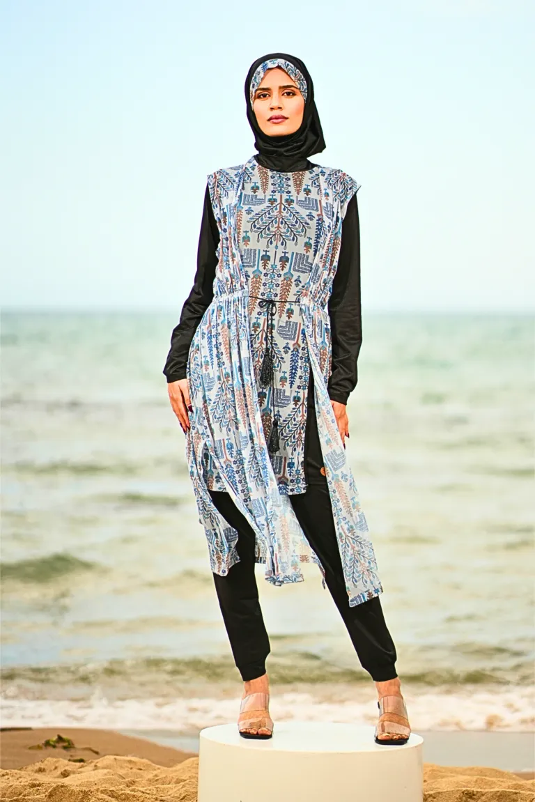 Burkini Noir Maillot de Bain Femme Voilée Soline