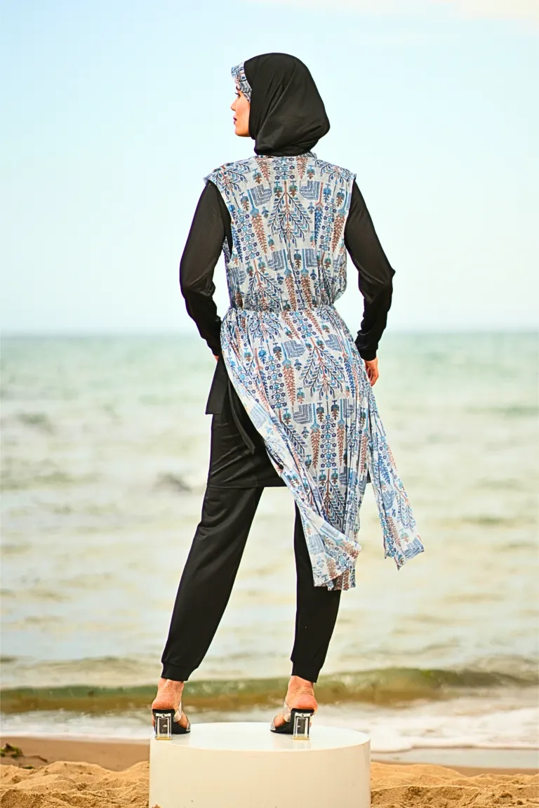 burkini noir voilée