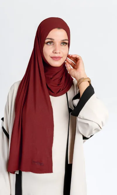 Hijab à Enfiler Jersey Bordeaux Wrap & Go