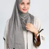 Premium Jersey Hijab Gray Wrap & Go