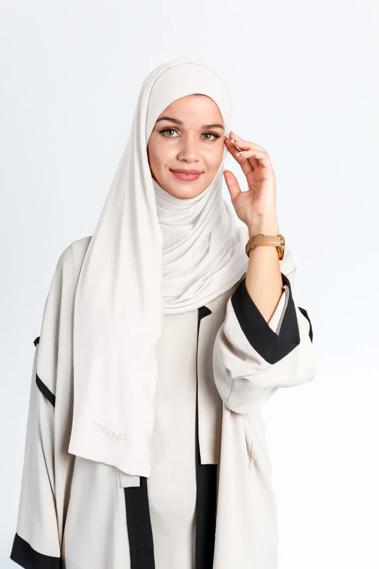Hijab à Enfiler Jersey Blanc Wrap & Go