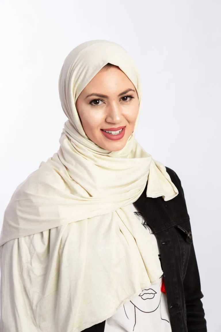 Hijab Jersey Cotton Off white
