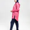 pull de sport rose avec capuche