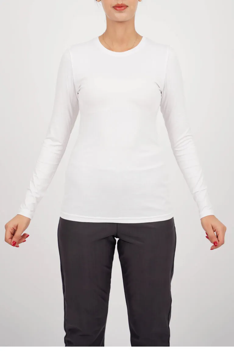 Pull Coton Manches Longues - Blanc