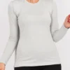 Pull Coton Manches Longues Gris