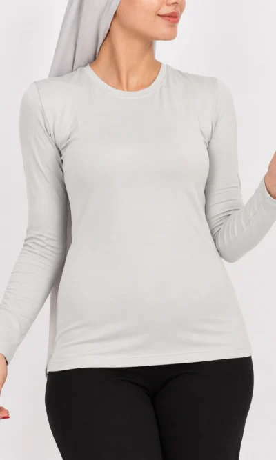 Pull Coton Manches Longues Gris