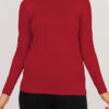 pull coton viscose manches longues rouge bordeaux