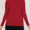 pull coton viscose manches longues rouge bordeaux