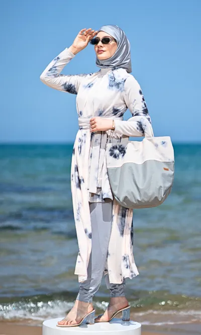 Large Grey Beach Bag Azur