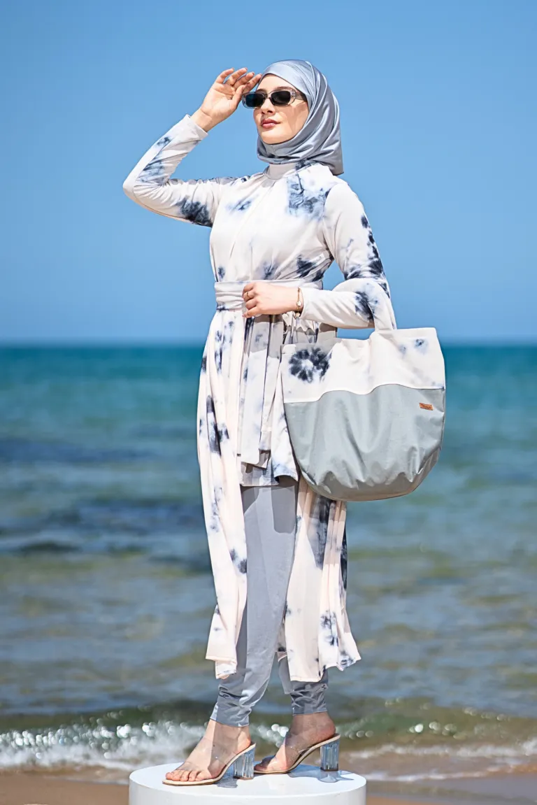 Large Grey Beach Bag Azur