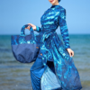 Large Blue Beach Bag Azur