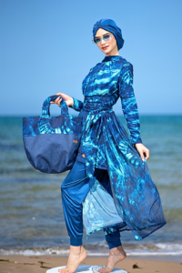 Large Blue Beach Bag Azur