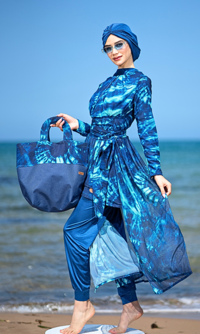 Large Blue Beach Bag Azur