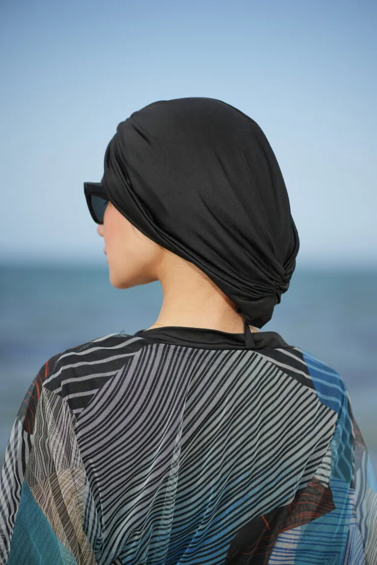 swim turban noir