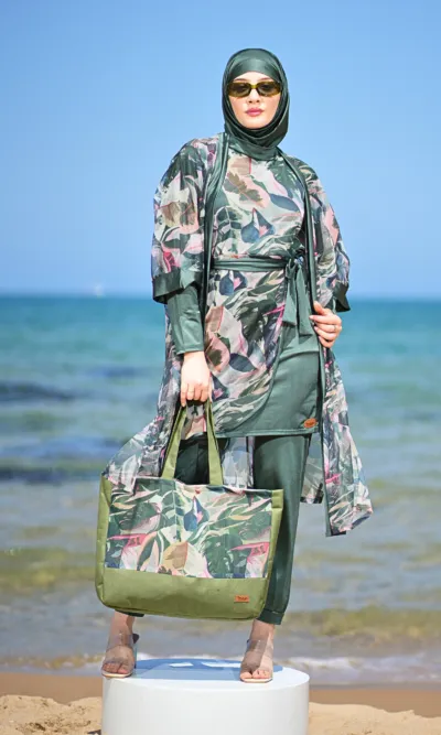 sac de plage vert