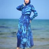 Burkini Avec Legging Femme Voilée Azur Bleu