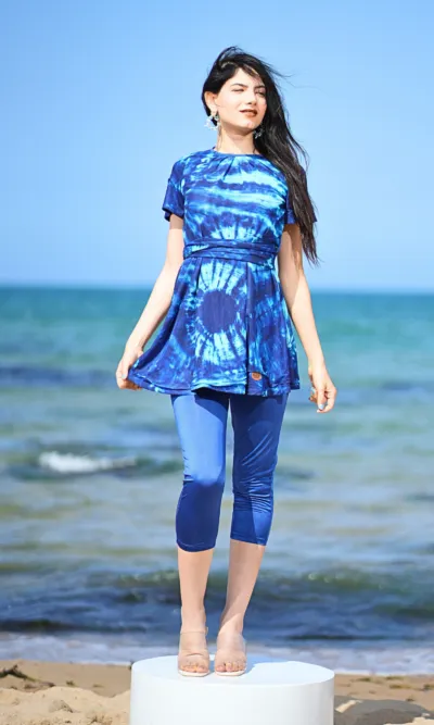 Maillot de Bain Avec Short Azur Bleu